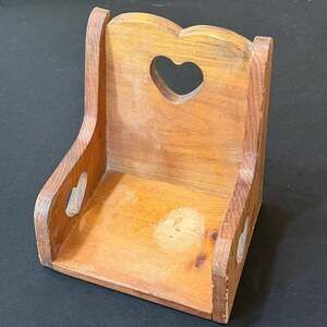 Vintage Wooden Doll Swing With Heart Cutout – Rustic Miniature Rocker